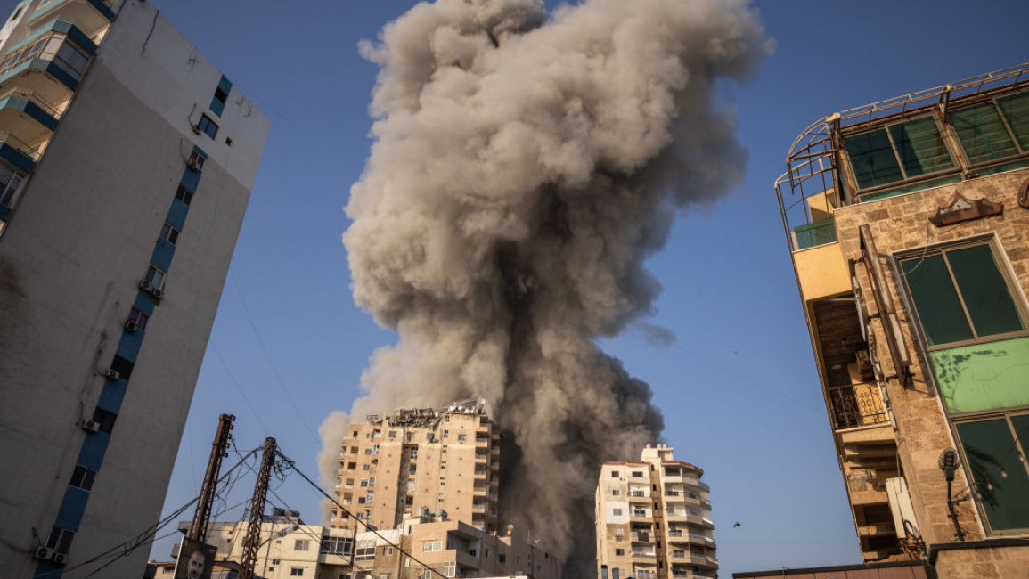 Smoke rises after an Israeli airstrike on 1 November 2024 in Tyre, Lebanon