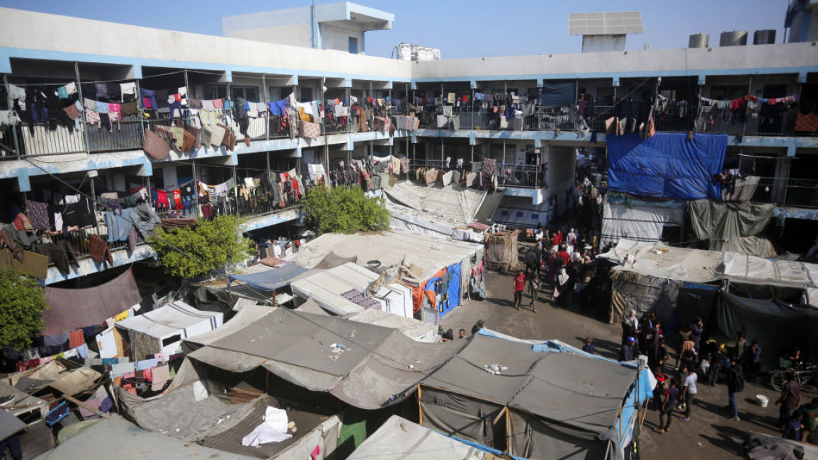 A view of Deir al-Balah Secondary School of United Nations Relief and Works Agency for Palestine Refugees in Near East (UNRWA) in Gaza