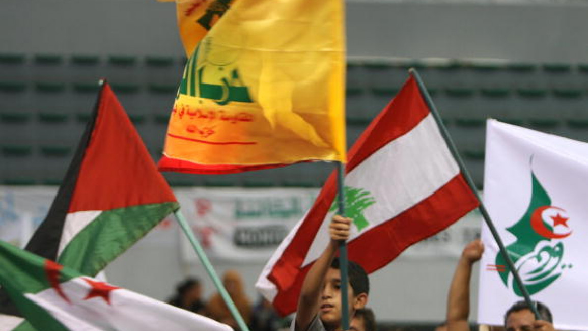 An Algerian boy waves a Lebanese flag in support of Palestinians and Lebanese against Israel, 2006.