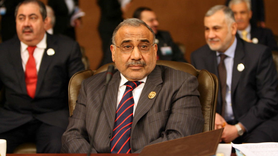 Adel Abdul Mahdi at a summit in Damascus